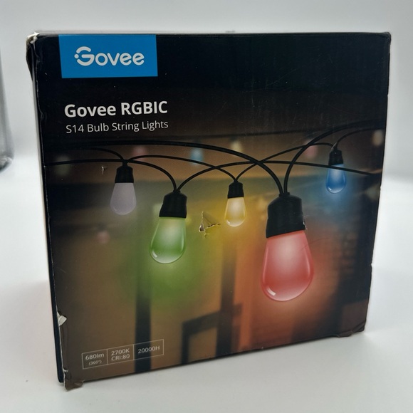 Govee RGBIC S14 Dimmable Bulb String Lights 48 FT Waterproof Model H7015 - Picture 1 of 6